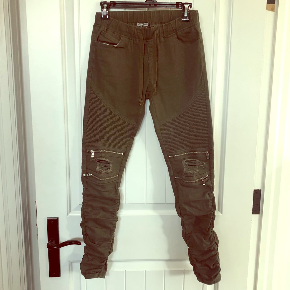 Revamped Denim army green pants